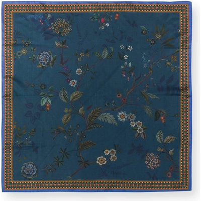 Pip Studio Pip hedvábný šátek Bodhi Flower modrý