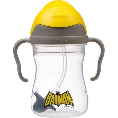 Detský hrnček so slamkou B.BOX BATMAN 240 ML Transparentná,Žltá,Sivá