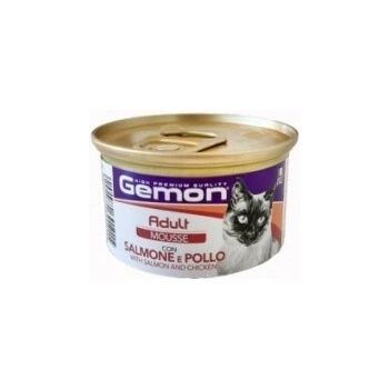 Image 1 of Gemon Adult Mousse with Salmon & Chicken консерва със сьомга и пиле пълноценна храна за котки 85gr