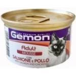 Gemon Adult Mousse with Salmon & Chicken консерва със сьомга и пиле пълноценна храна за котки 85gr