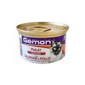 Gemon Adult Mousse with Salmon & Chicken консерва със сьомга и пиле пълноценна храна за котки 85gr