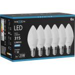 Mexen Nova 6x LED крушка E14, C37, 3W, Студена - 6500K, 315 lm - L102-E14-0365-01x06 (L102-E14-0365-01x06)
