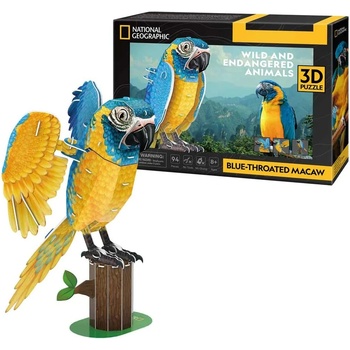 CubicFun 3D пъзел Cubic Fun от 94 части - Зеленогърла ара (DS1097h)