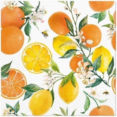 PAW SDL135700 Citrus With Bees servítky 3V 20ks 33x33cm
