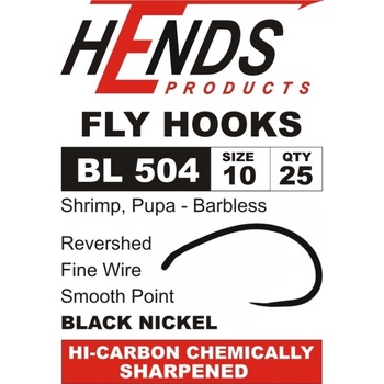 Hends Háčky Hooks BL 504 Black Nickel 25 ks vel.14