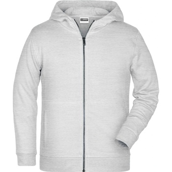 James & Nicholson Detská mikina na zips z biobavlny 8026k Popolavá