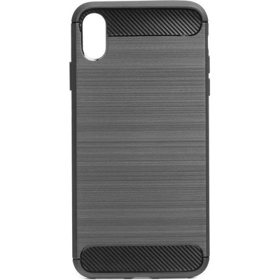 Forcell Противоударен Силиконов Калъф за iPhone XS Max, Forcell Carbon Case, Черен (5901737927569)
