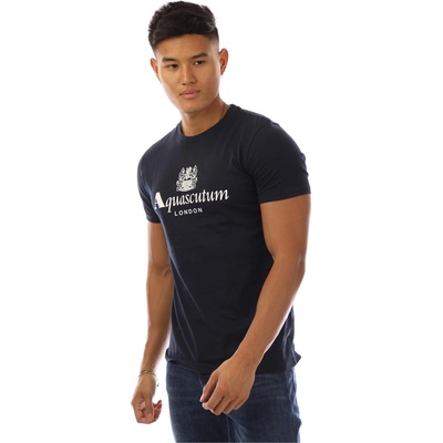 AQUASCUTUM Тениска AQUASCUTUM Men's Regular Fit T-Shirt - Navy/White