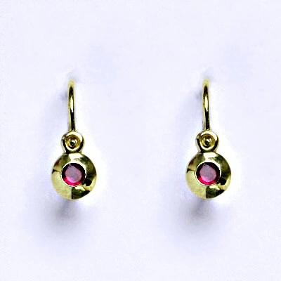 Čištín zlaté dětské se syntetickým rubínem NK 1330