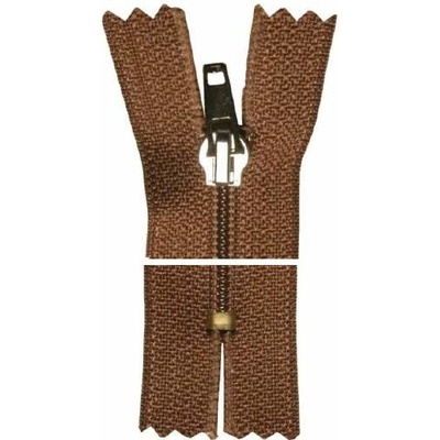 Spirálový zip, nedělitelný - 25cm - hnědý - WICO - BALENÍ 10 ks