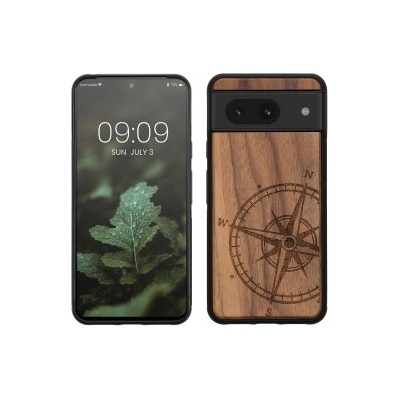 kwmobile Дървен калъф за Google Pixel 8 - кафяв