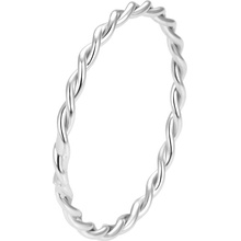 Beneto Minimalistický strieborný kroucený prsteň AGG315L