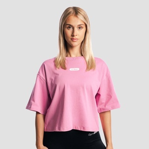 GymBeam Дамска тениска Girls Club Boxy Pink XL