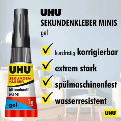 Uhu Super Glue 3 x 1 g mini gel v praktické krabičce