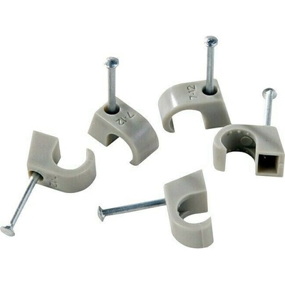 BAUHAUS Příchytka s hřebíkem 25 mm, ø 7–12 mm, šedá, 250 ks 3383105104