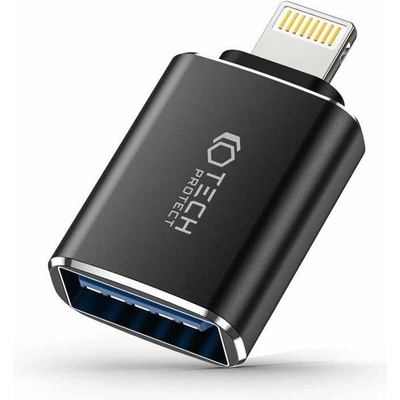 Адаптер от Lightning мъжко към USB-A женско за Apple устройства с Lightning порт - Tech-Protect Ultraboost Lightning to USB-A Adapter (черен) (THP1881)