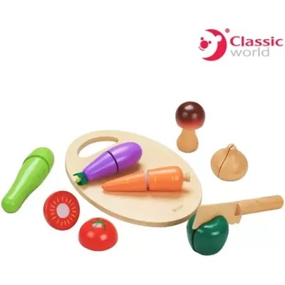 Classic World Дървен комплект за рязане на зеленчуци - Classic World