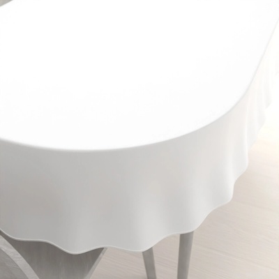 Biante Veľký oválny obrus Rongo RG-102 Biely 160x200 cm