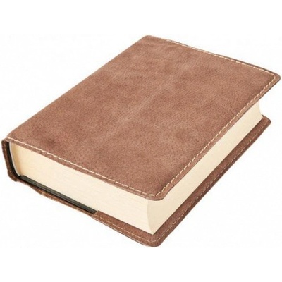 Kožený obal na knihu Klasik XL 25,5 x 39,8 cm kůže hnědá semiš – Zboží Dáma