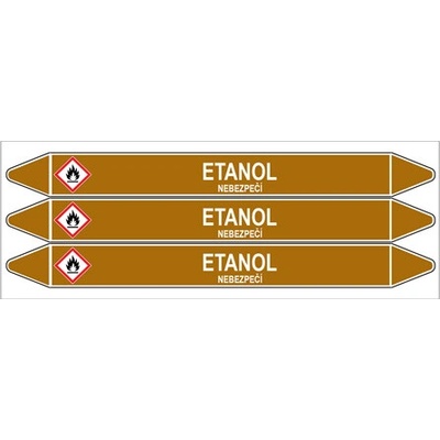 Značení potrubí, etanol,3 ks, 355 × 37 mm PZ 007939