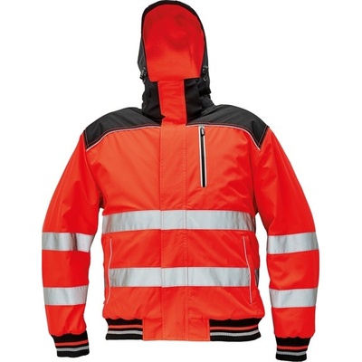 Cerva pánská zimní reflexní Hi-Vis bunda Knoxfield Pilot červená