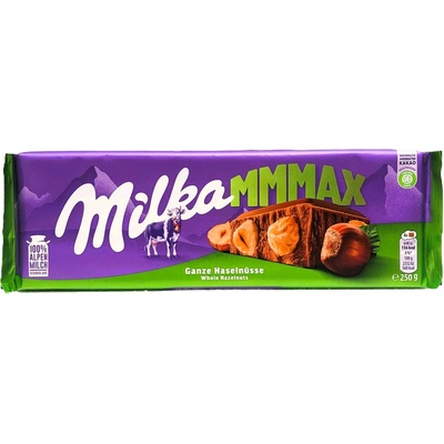 Milka mléčná s celými lískovými oříšky 250 g