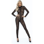 Noir Handmade F285 Full Body Leopard Flock Catsuit L