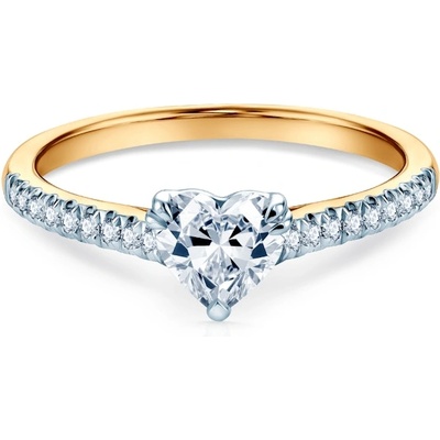 SAVICKI Годежен пръстен сърце Savicki: двуцветно злато, лабораторен диамант