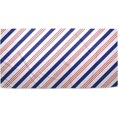SABLIO Ručník - Modročervené pruhy 50x100 cm