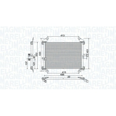 Kondenzátor klimatizace MAGNETI MARELLI 350203772000