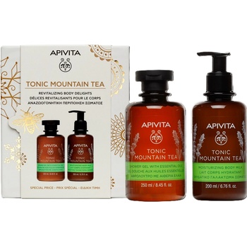 APIVITA Tonic Mountain Tea Комплект - Душ гел и Мляко за тяло, 250 + 200 ml