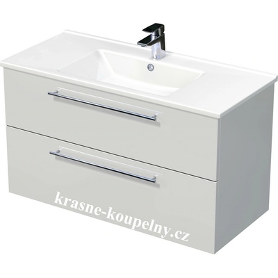 Intedoor skříňka s umyvadlem, 2 zásuvky, Box Arte 100 2Z A3026 Cashmere LESK