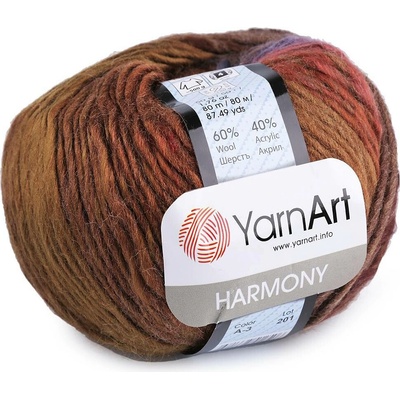 Pletací příze Harmony 50 g Varianta: 9 (A-3 201) hnědá, Balení: 1 ks 50464/123727/236963