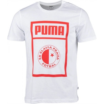 Puma SLAVIA PRAGUE GRAPHIC TEE Pánské triko bílá – Zboží Mobilmania