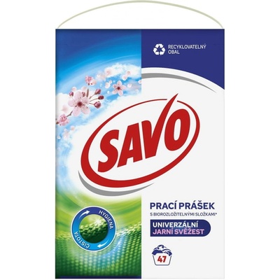 Savo prací prášok Univerzál Jarná sviežosť 3,29 kg 47 PD