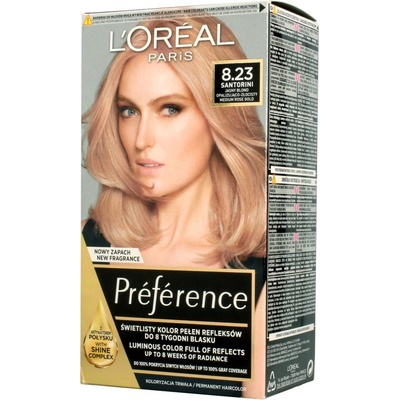 L'Oréal Préférence permanentní barva na vlasy 8,23 Santorini 60 ml