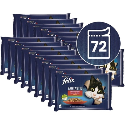 FELIX Капсули FELIX Fantastic, вкусен избор с зеленчуци в желе 72 x 85 г