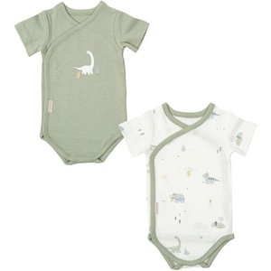 Bimbidreams Комплект бодита с къс ръкав Bimbidreams - Trex, 2 броя, 0-1 м, White/Green (8499000799304) - ozone