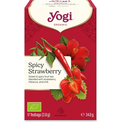 Yogi Čaj ovocný s chilli a příchutí jahody BIO 17 x 2 g