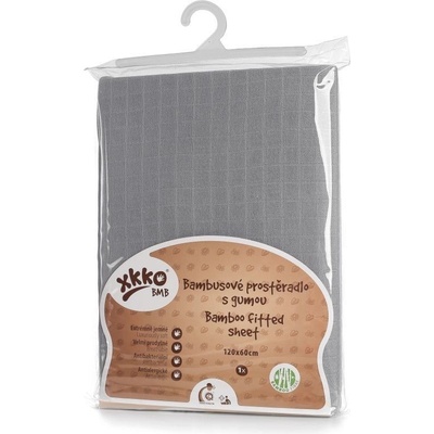 Kikko Bambusové prestieradlo BMB Bambusové prestieradlo s gumou XKKO BMB Baby Grey 60x120