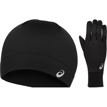 Asics Running Pack performance black čepice + rukavice