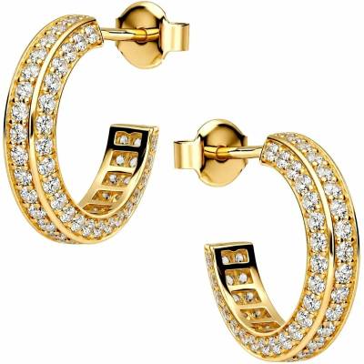 Zlaton Náušnice žluté zlato kruhy se zirkony 2.1cm 3.4g N29052603048