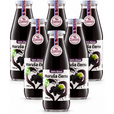 Zamio Moruša čierna 100% šťava 6 x 700 ml