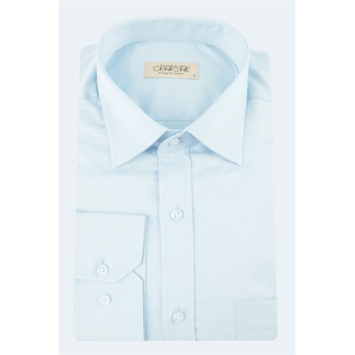 Centone Мъжка риза от памучен сатен - Светло син #269195 (269195_Синьо)