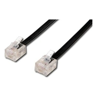 Telefonní kabel RJ11 15 m - černý, samec–samec, doprodej