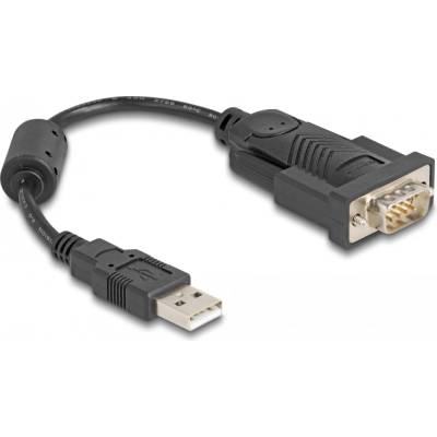 Delock Адаптер USB 2.0 тип A - 1 x сериен RS-232 D-Sub 9 pin male с феритна сърцевина 0, 25 m (61549)