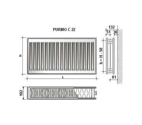 Purmo C22 600 x 700