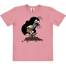 CurePink dětské tričko Krteček Zahradník růžová