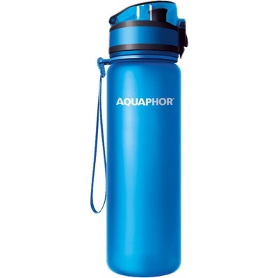 Aquaphor Филтрираща бутилка за вода Aquaphor City 160010, 500 мл, Тритан, Активен въглен, Aqualen, Заключващ се капак, Син (160010)