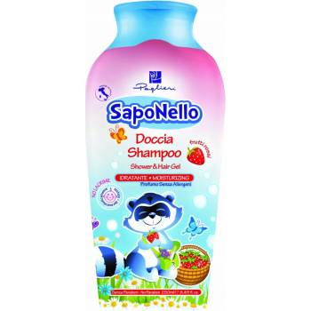 SapoNello dětský sprchový gel a šampon 2v1 s vůní jahod 250 ml